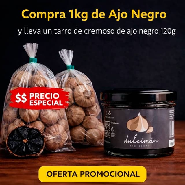 ajo negro bolsa 1000g + cremoso cristal 120g