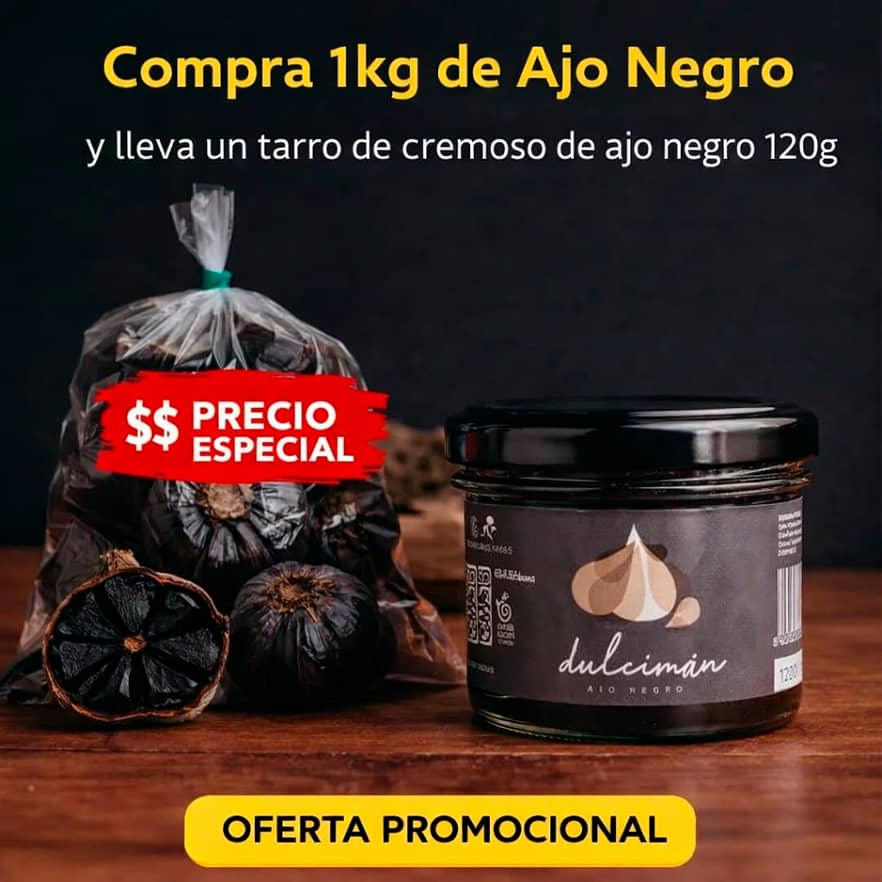 ajo negro bolsa 1000g + cremoso cristal 120g